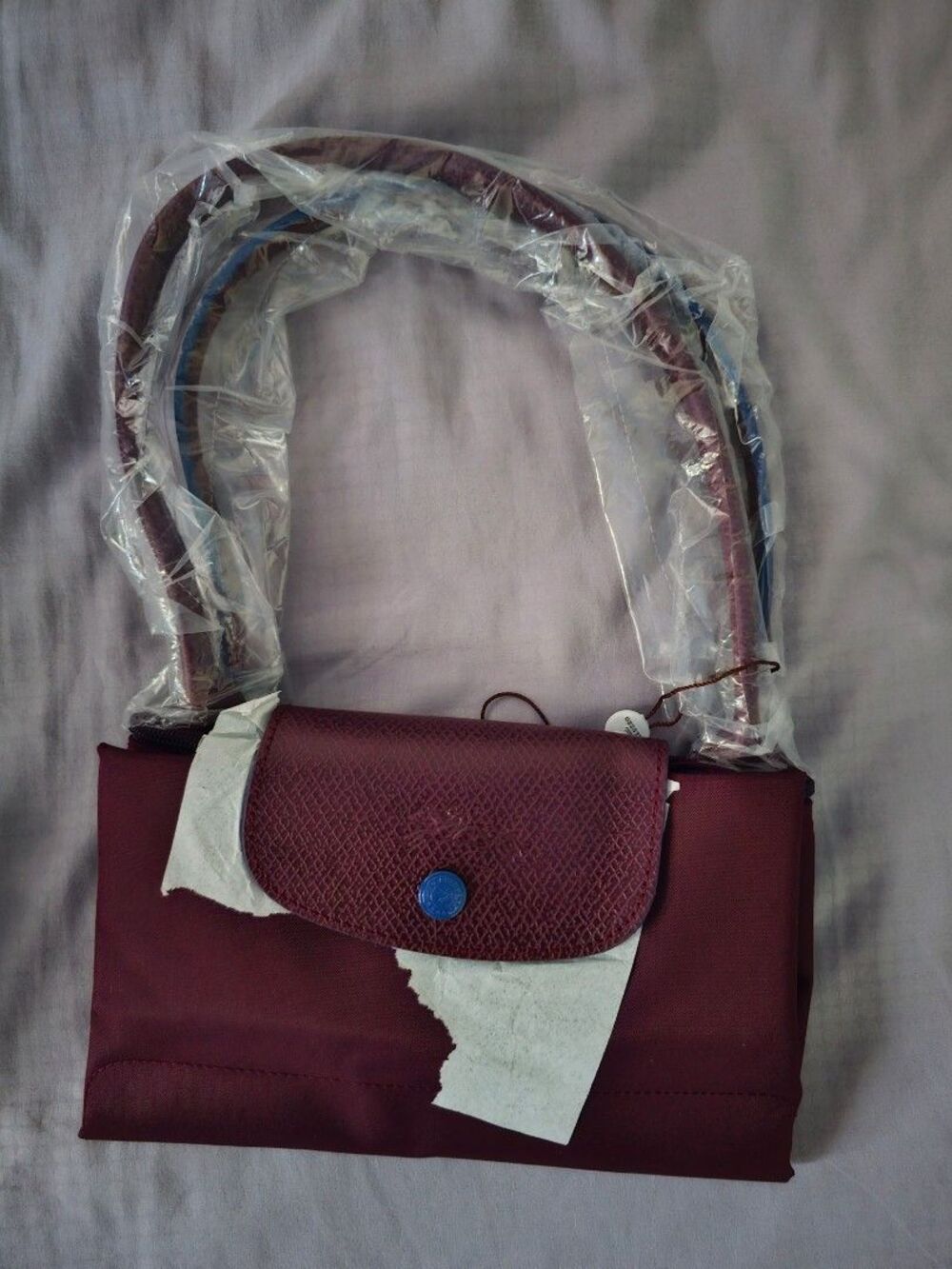 NEW Longchamp Club 70th Burgundy Medium Handbag Canvas Shoulder Tote M